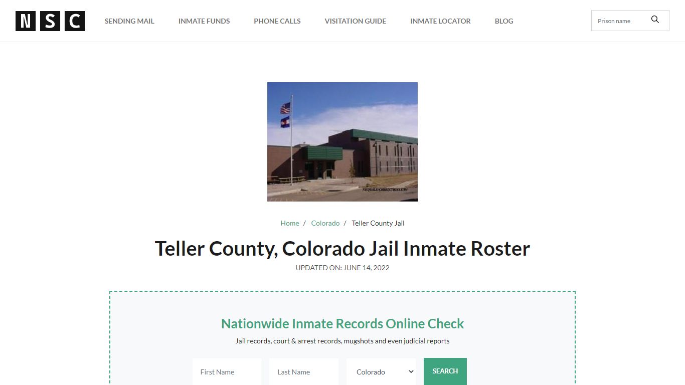 Teller County, Colorado Jail Inmate List